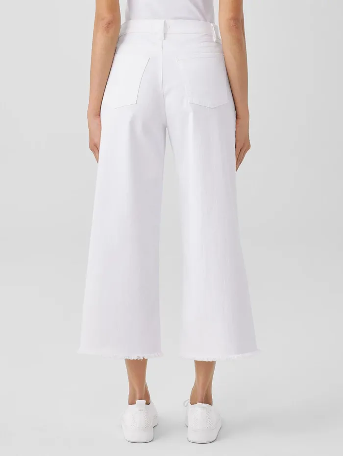 Women Eileen Fisher Denim Organic Cotton Denim WideLeg Jean White