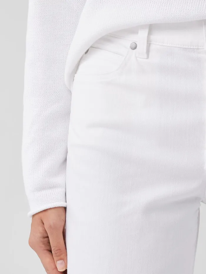Women Eileen Fisher Denim Organic Cotton Denim WideLeg Jean White