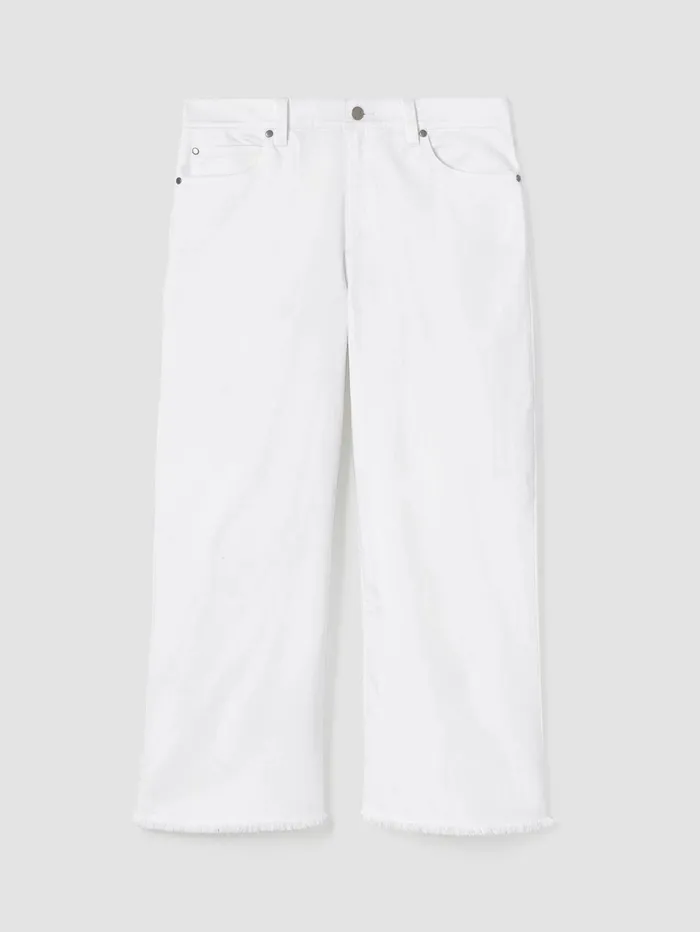 Women Eileen Fisher Denim Organic Cotton Denim WideLeg Jean White