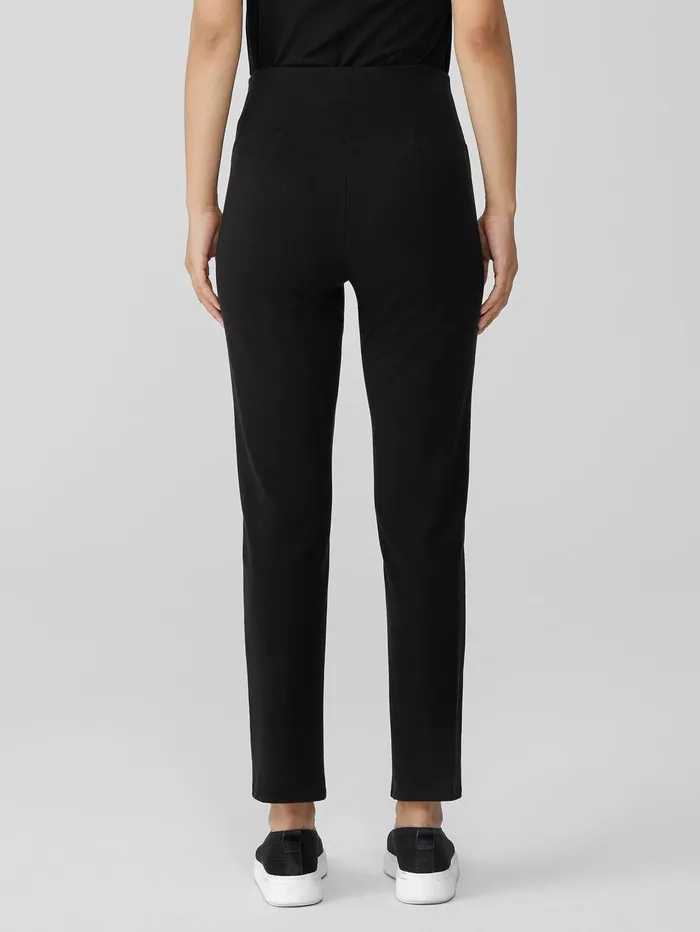 Women Eileen Fisher Pants Shorts and Jumpsuits Pima Cotton Stretch Jersey HighWaisted Pant Black