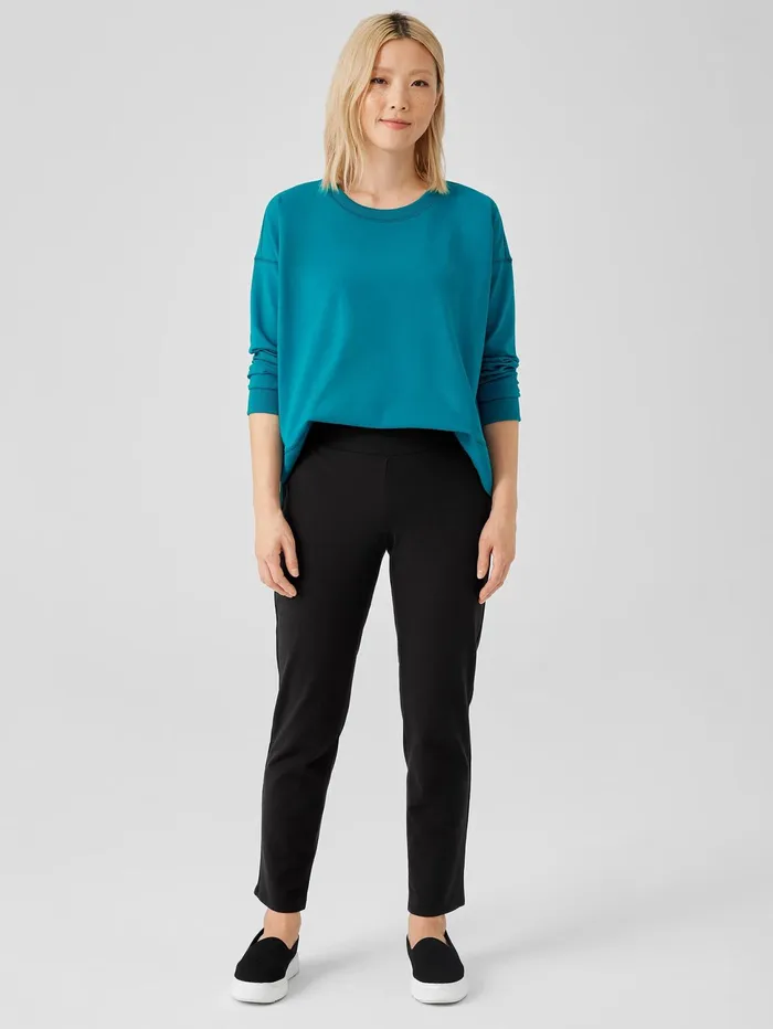 Women Eileen Fisher Pants Shorts and Jumpsuits Pima Cotton Stretch Jersey HighWaisted Pant Black