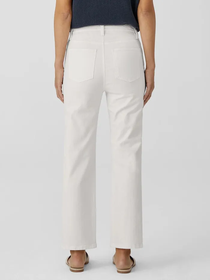 Women Eileen Fisher Pants Shorts and Jumpsuits Undyed Organic Cotton Denim Straight Jean Undyed Natural