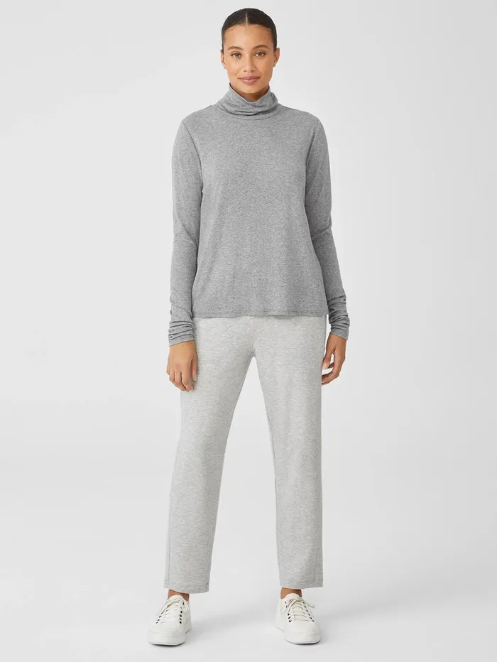 Women Eileen Fisher Tops and Tees Ribbed Pima Cotton Blend Top Moon