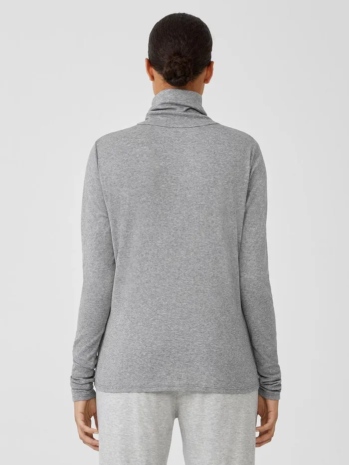 Women Eileen Fisher Tops and Tees Ribbed Pima Cotton Blend Top Moon