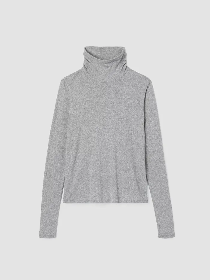 Women Eileen Fisher Tops and Tees Ribbed Pima Cotton Blend Top Moon