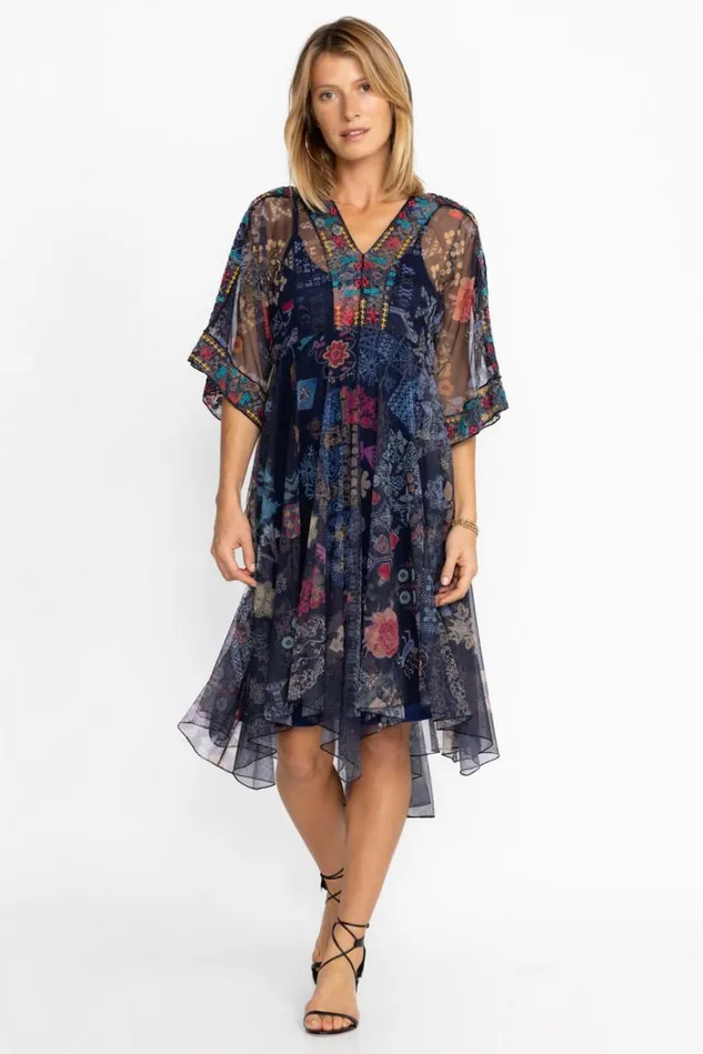 Women ELREY KAFTAN MESH DRESS Multi Johnny Was Dresses