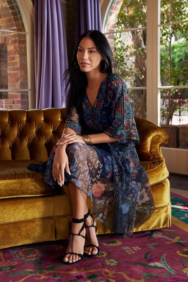 Women ELREY KAFTAN MESH DRESS Multi Johnny Was Dresses Women ELREY KAFTAN MESH DRESS Multi Johnny Was Dresses