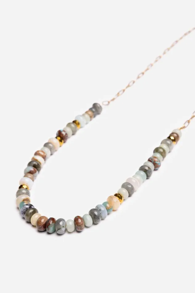 Women EMILIE SHAPIRO STONE NECKLACE Silver Johnny Was Jewelry