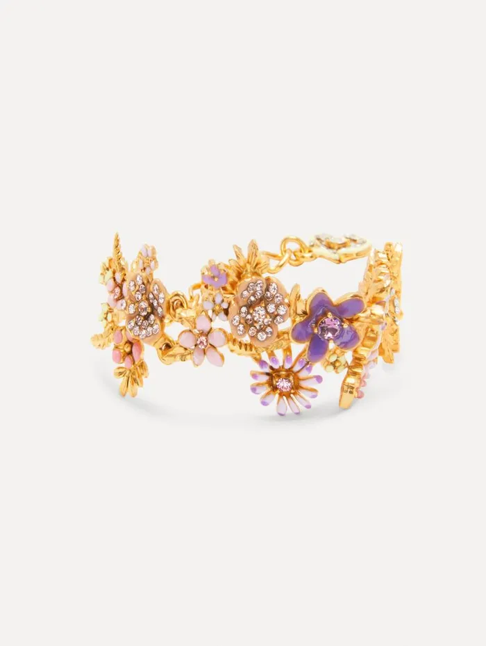 Women Enamel Flower Garden Bracelet Pink Multi Oscar De La Renta Bracelets