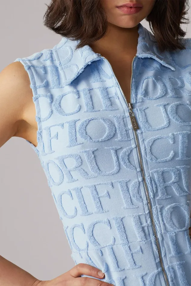 Women Fiorucci Dresses Monogram Towelling Playsuit Blue Women Fiorucci Dresses Monogram Towelling Playsuit Blue