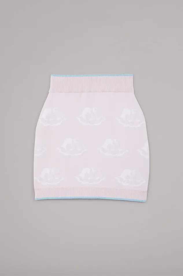 Women Fiorucci Knitwear All Over Angels Knit Mini Skirt Pink Women Fiorucci Knitwear All Over Angels Knit Mini Skirt Pink