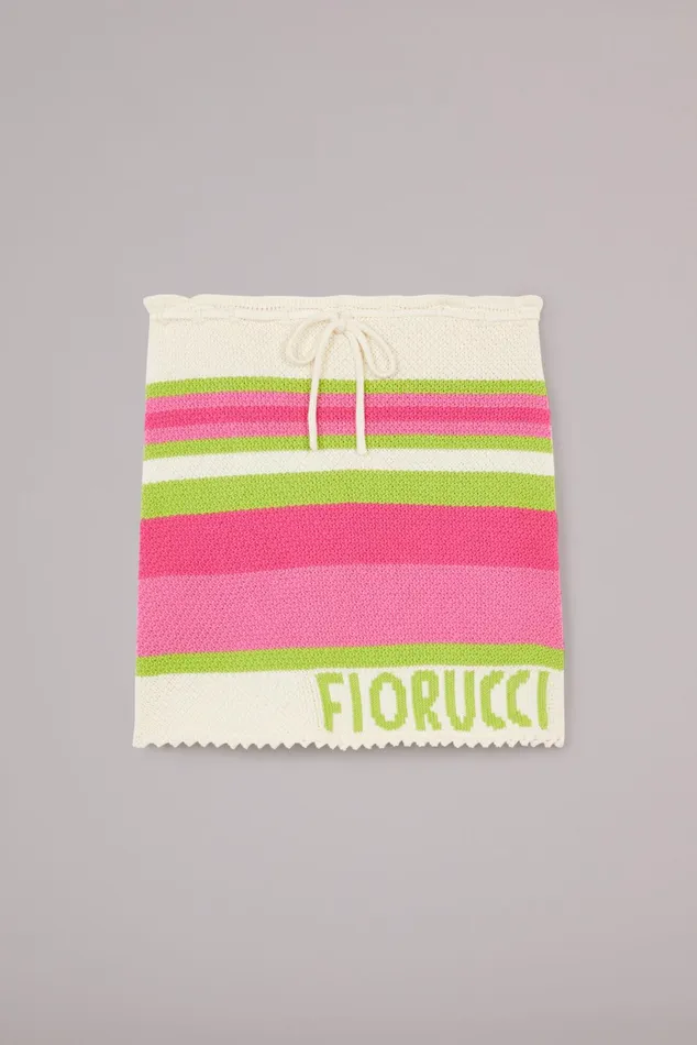 Women Fiorucci Knitwear Logo Crochet Mini Skirt White Women Fiorucci Knitwear Logo Crochet Mini Skirt White