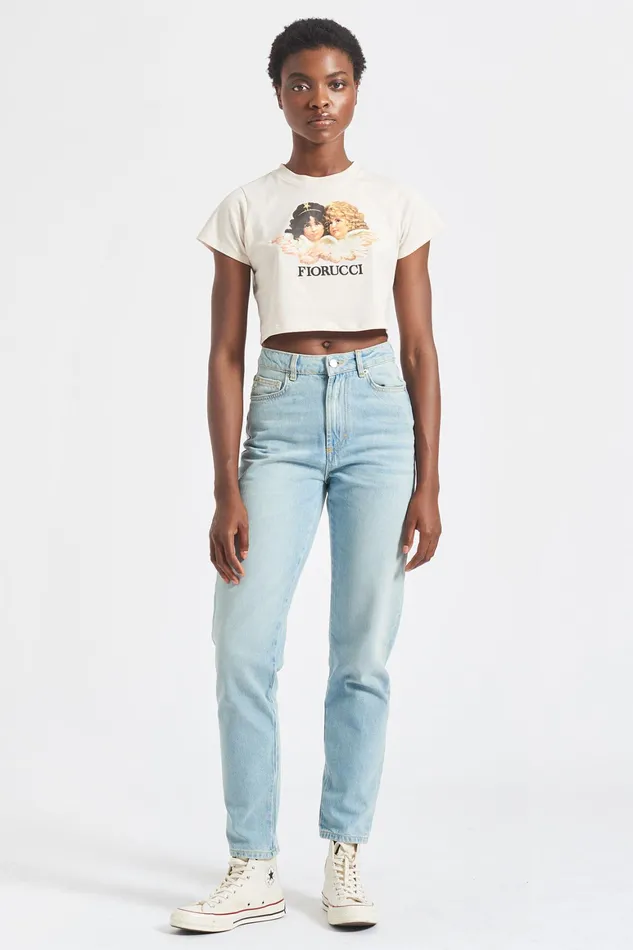 Women Fiorucci TShirts and Tops Angels Crop TShirt Pale Pink Women Fiorucci TShirts and Tops Angels Crop TShirt Pale Pink