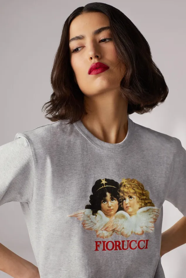 Women Fiorucci TShirts and Tops Angels TShirt Grey Women Fiorucci TShirts and Tops Angels TShirt Grey