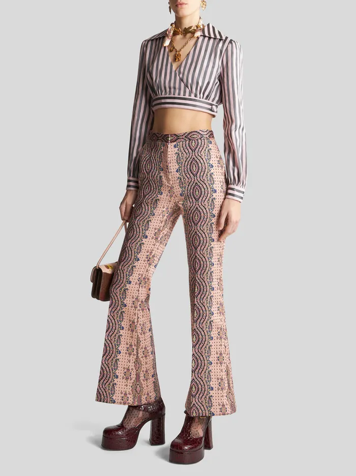 Women Flared Jacquard Trousers Etro Trousers