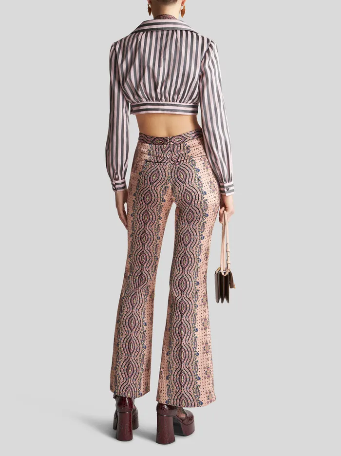 Women Flared Jacquard Trousers Etro Trousers