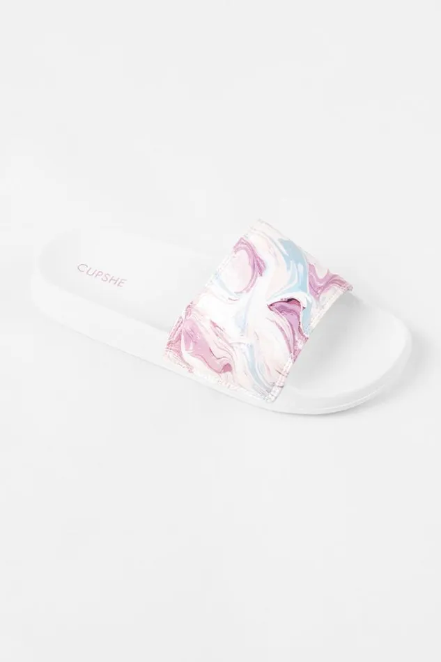 Women Flip Flops Cupshe Baker Beach White Open Toe Flip Flops Multicolor