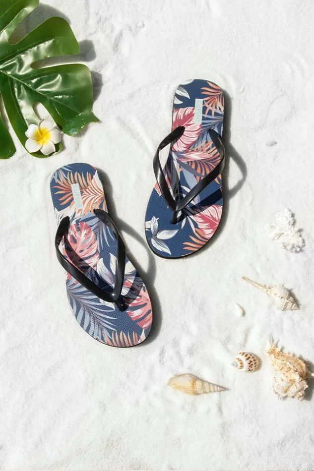 Women Flip Flops Cupshe Getaway Tropical Flip Flops Multicolor