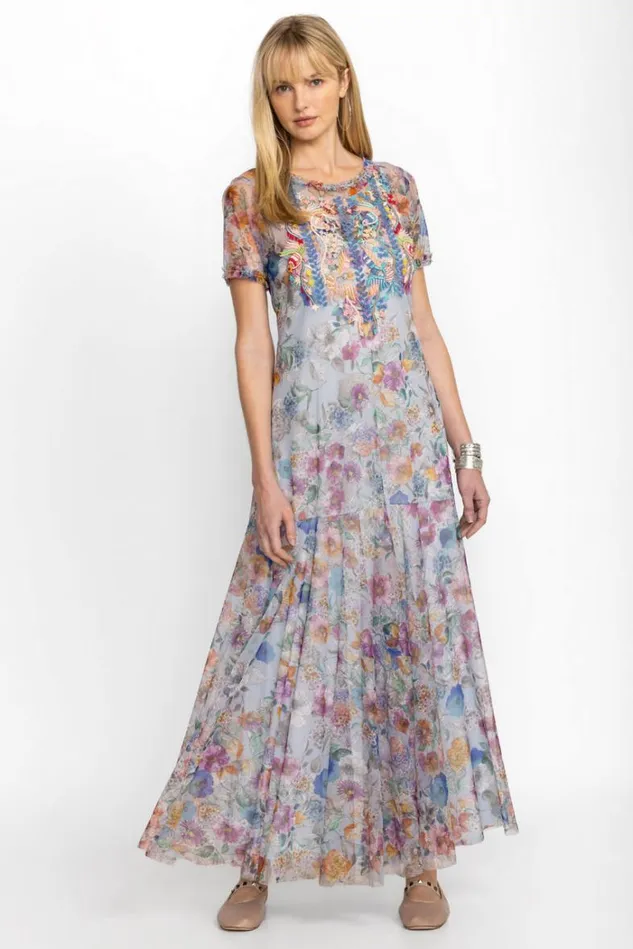 Women FLORA DANCER MAXI MESH DRESS Flora Dancer Johnny Was Dresses