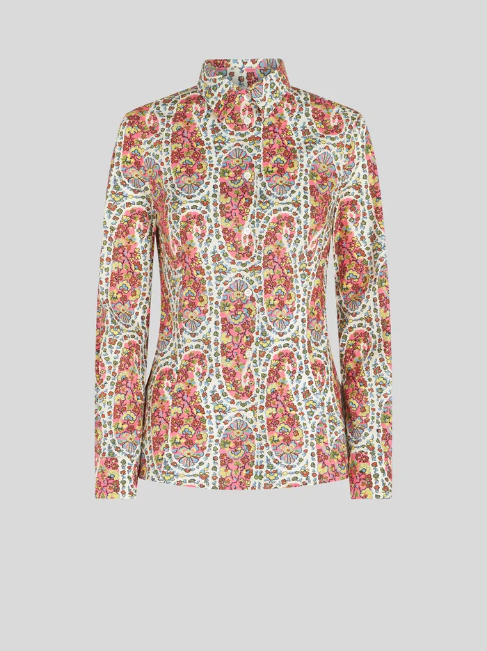 Women Floral Paisley Waist Fitted Shirt Etro Shirts And Blouses