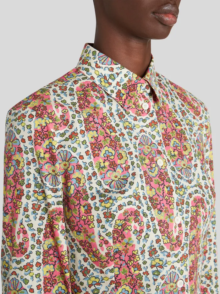 Women Floral Paisley Waist Fitted Shirt Etro Shirts And Blouses
