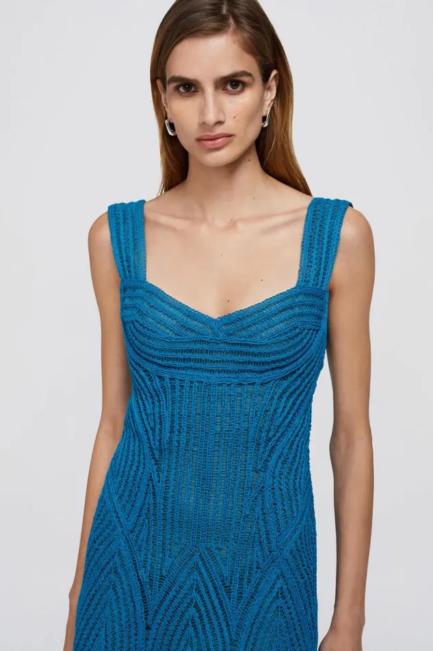Women Georgeta Dress Phthalo Blue Jonathan Simkhai Dresses and Jumpsuits