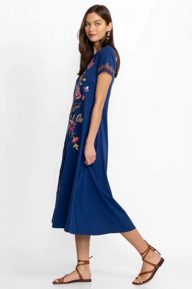 Women GRACEY CREW NECK SWING DRESS Sailor Blue Johnny Was Dresses Women GRACEY CREW NECK SWING DRESS Sailor Blue Johnny Was Dresses