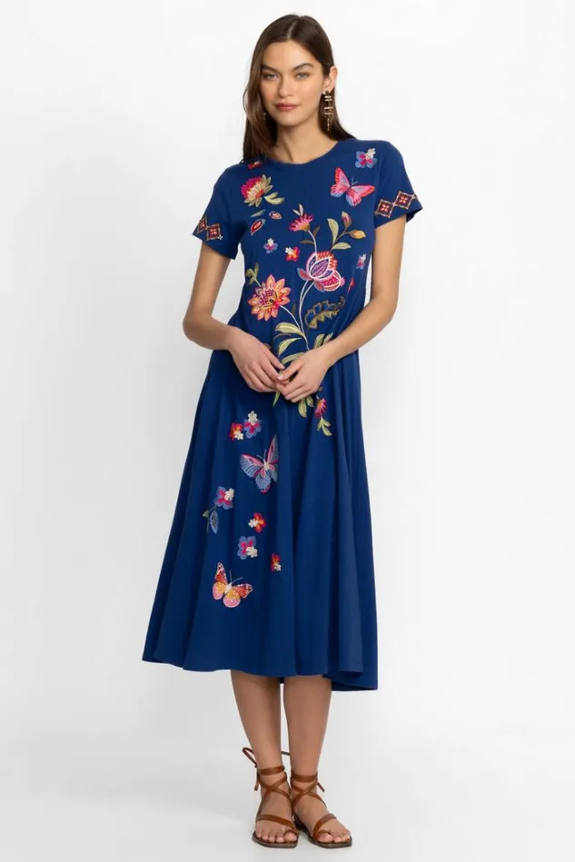 Women GRACEY CREW NECK SWING DRESS Sailor Blue Johnny Was Dresses Women GRACEY CREW NECK SWING DRESS Sailor Blue Johnny Was Dresses