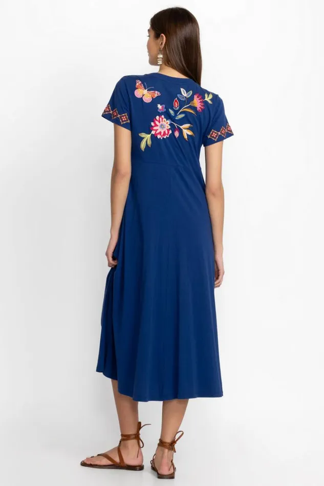 Women GRACEY CREW NECK SWING DRESS Sailor Blue Johnny Was Dresses Women GRACEY CREW NECK SWING DRESS Sailor Blue Johnny Was Dresses