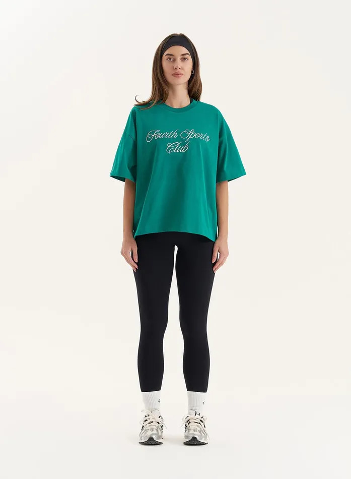 Women Green Sports Club Slogan Oversized TShirt Estelle 4th and Reckless Tops