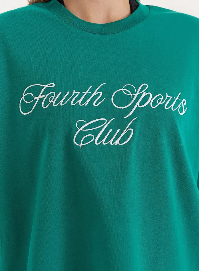 Women Green Sports Club Slogan Oversized TShirt Estelle 4th and Reckless Tops