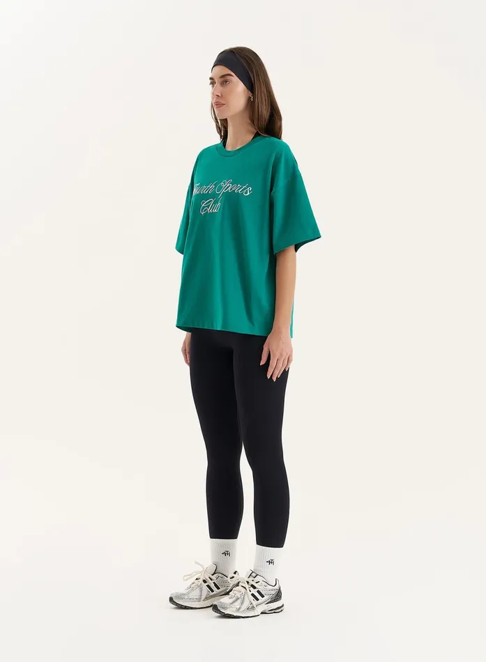 Women Green Sports Club Slogan Oversized TShirt Estelle 4th and Reckless Tops