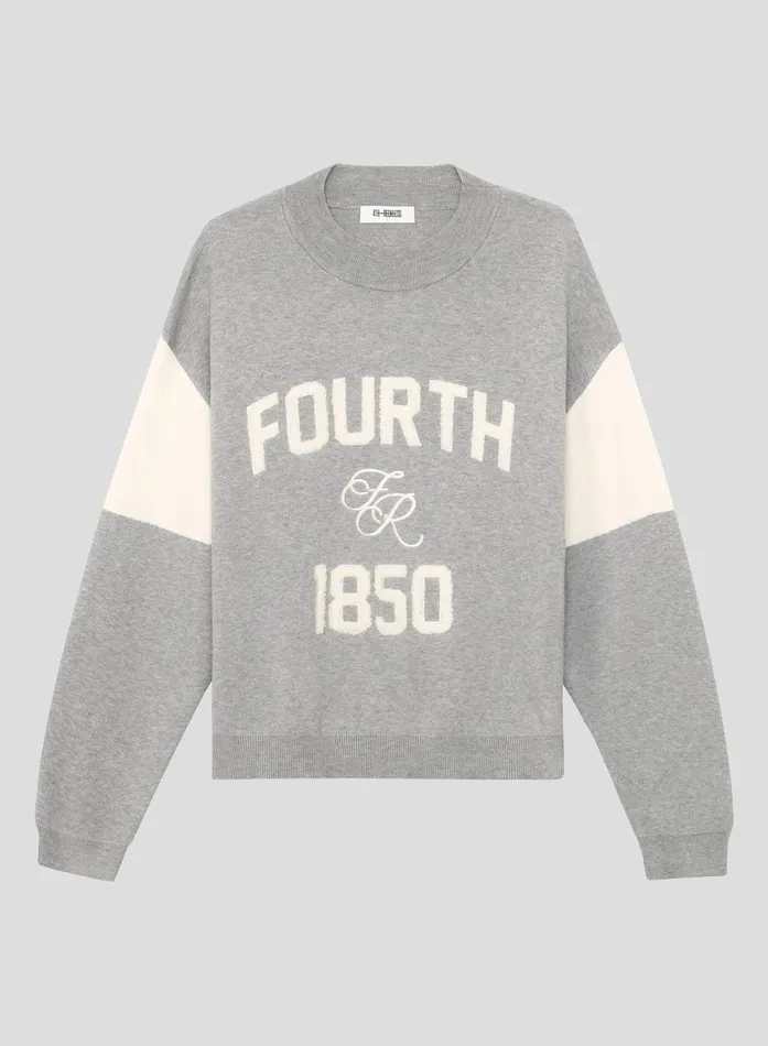 Women Grey Branded Knitted Jumper Davis 4th and Reckless Athleisure