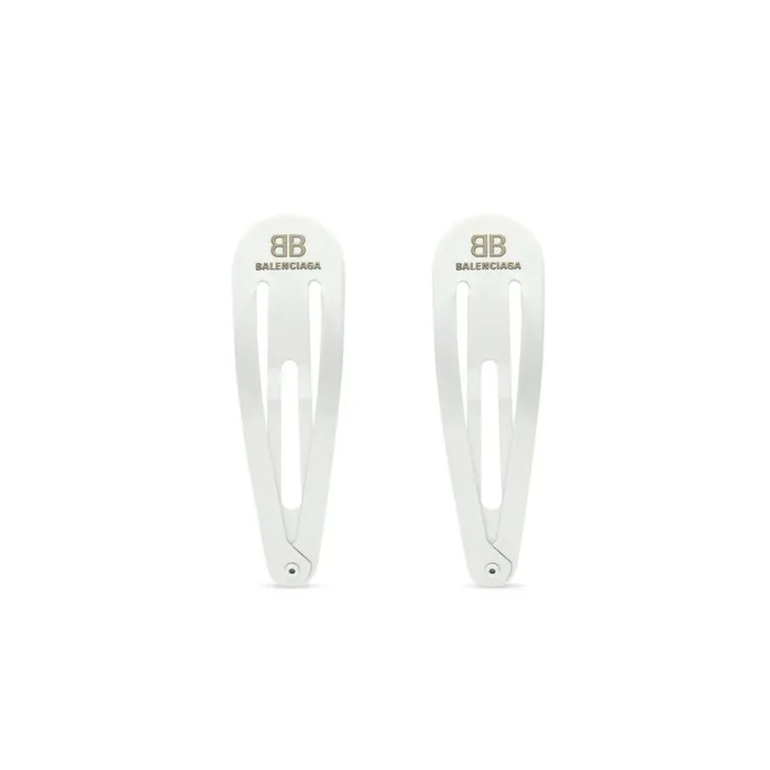 Women Hair Accessories Balenciaga Holli Xxl Clip Set In White