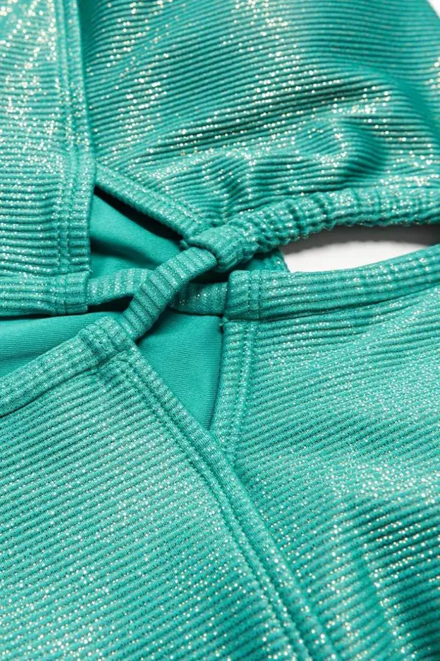 Women Halter and Lace Up Swimsuits Cupshe Dakota Tunnel Halter One Piece Swimsuit Green
