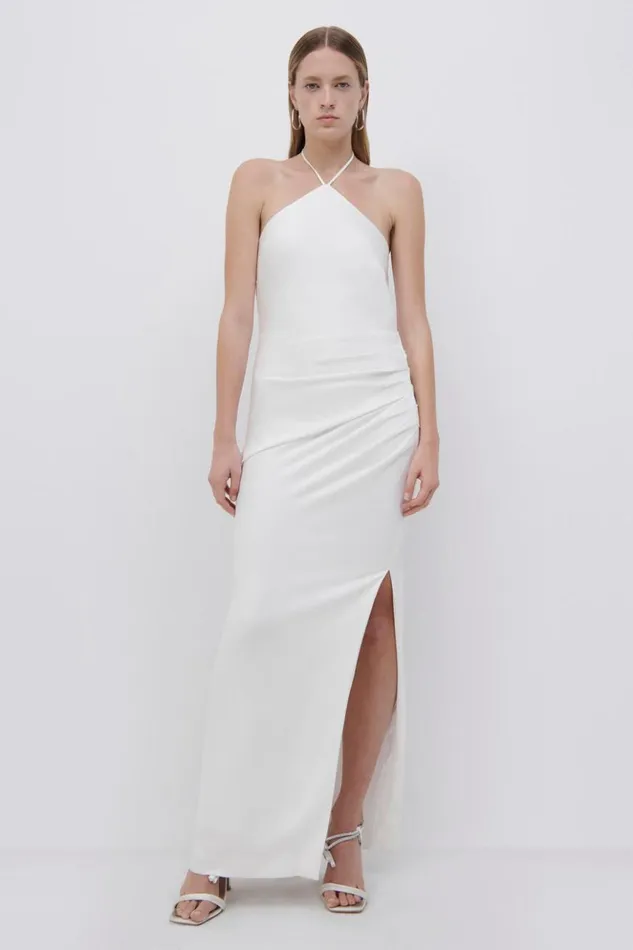 Women Hansel Satin Gown EXCLUSIVE White Jonathan Simkhai Dresses and Jumpsuits