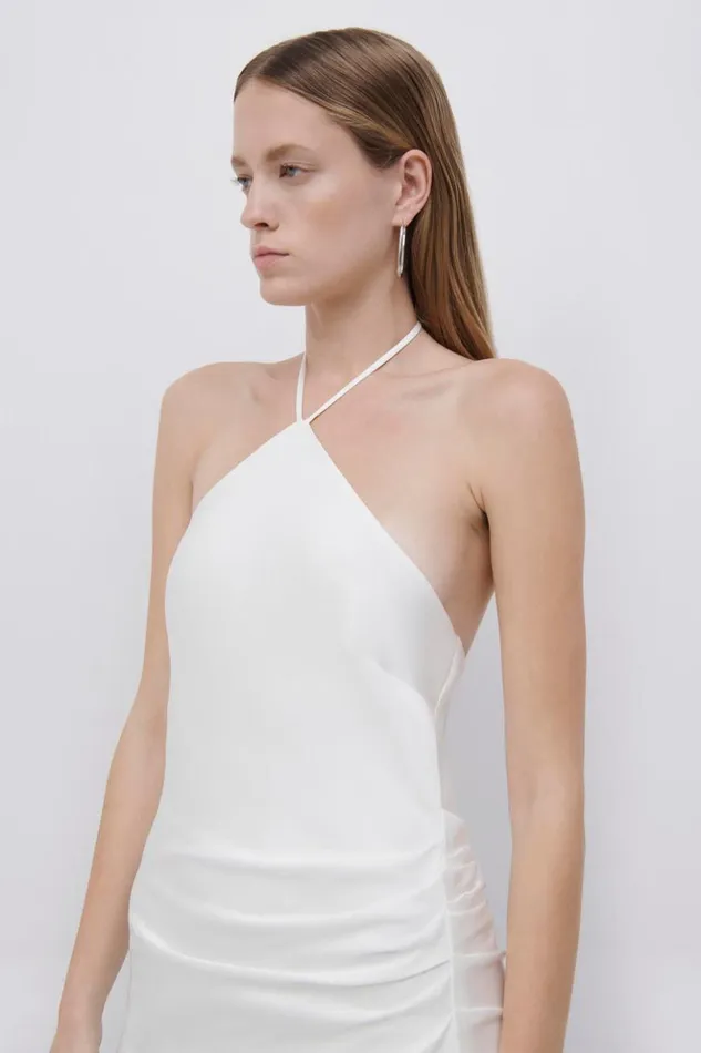 Women Hansel Satin Gown EXCLUSIVE White Jonathan Simkhai Dresses and Jumpsuits
