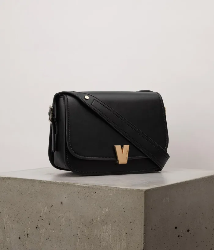 Women Hatun Vegan Crossbody Bag 8211 Appleskin Black Matt and Nat Crossbody