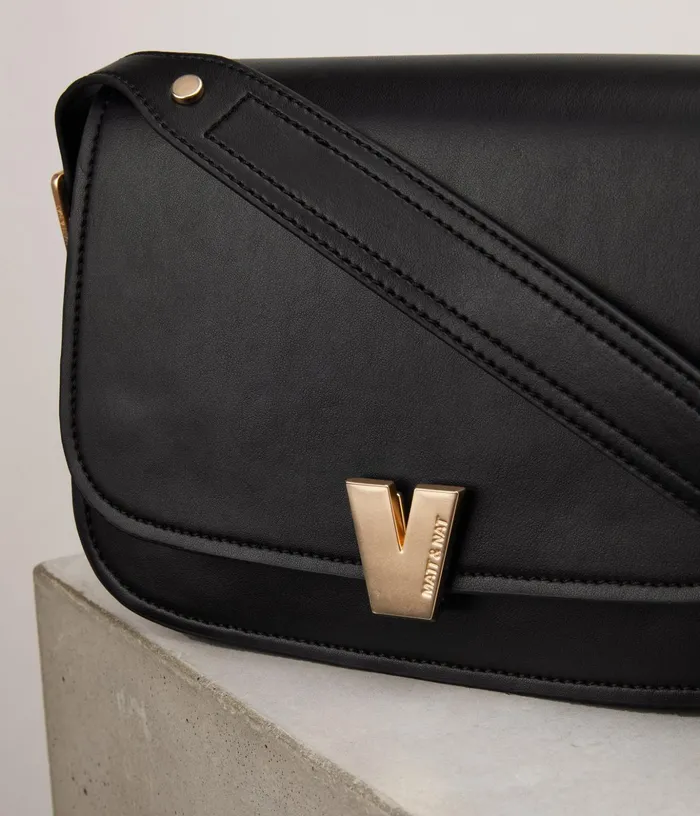 Women Hatun Vegan Crossbody Bag 8211 Appleskin Black Matt and Nat Crossbody