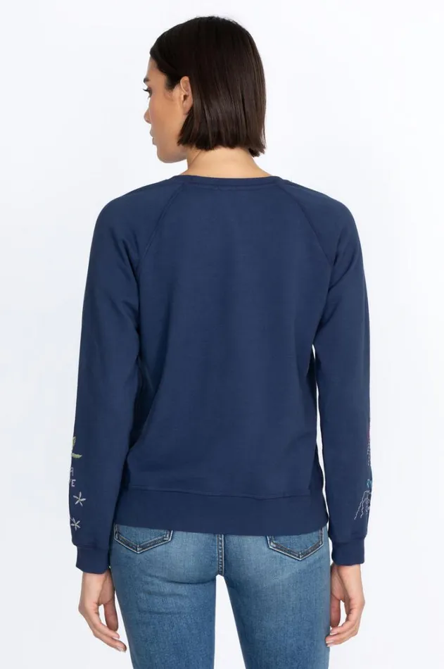 Women Hawaii Raglan Sweatshirt Navy Johnny Was Tops Women Hawaii Raglan Sweatshirt Navy Johnny Was Tops
