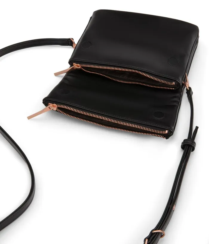 Women Hiley Vegan Crossbody Bag 8211 Loom Black Rose Gold Matt and Nat Crossbody