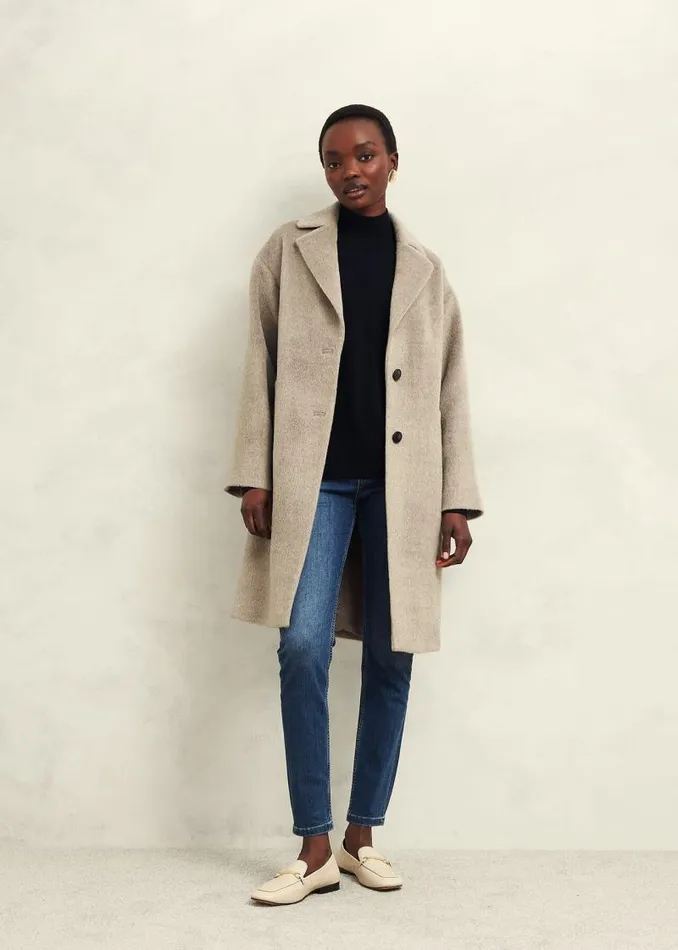 Women HOBBS Coats and Jackets Bhavina Wool Blend Coat Neutral