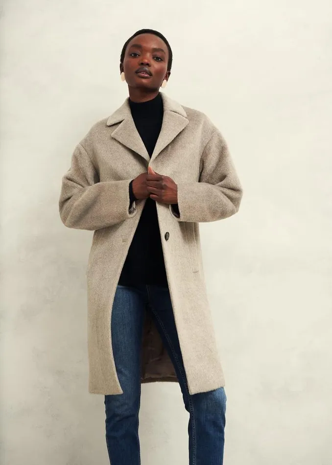 Women HOBBS Coats and Jackets Bhavina Wool Blend Coat Neutral