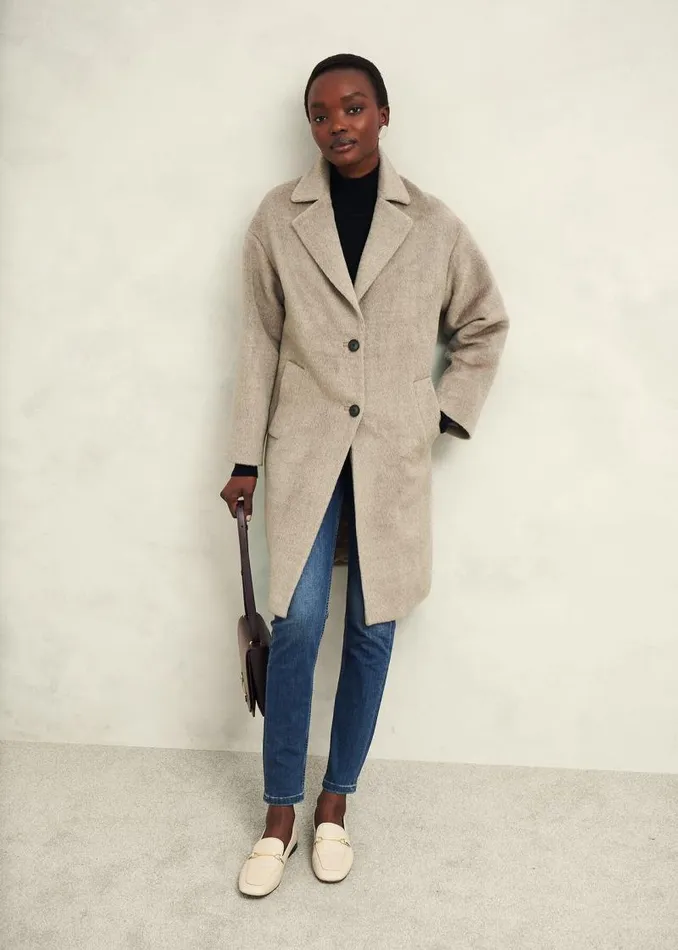 Women HOBBS Coats and Jackets Bhavina Wool Blend Coat Neutral