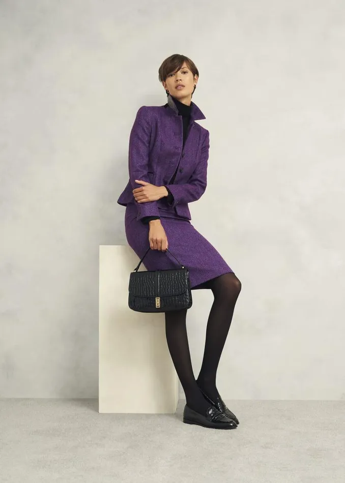 Women HOBBS Coats and Jackets Daniella Wool Jacket Purple Multi