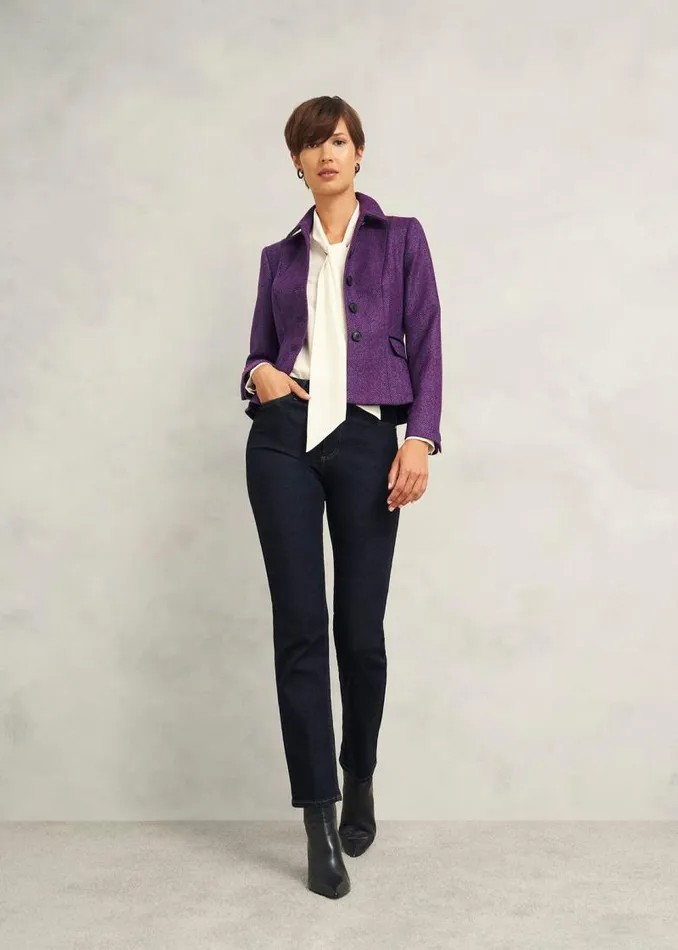Women HOBBS Coats and Jackets Daniella Wool Jacket Purple Multi