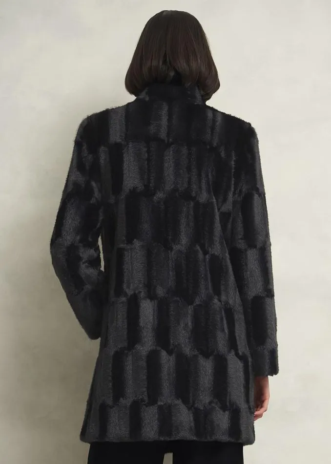 Women HOBBS Coats and Jackets Rosanne Faux Fur Coat Black