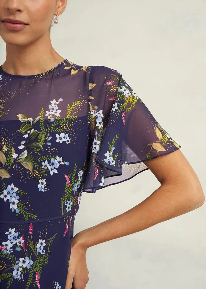 Women HOBBS Dresses and Jumpsuits Callie Midi Dress Navy Multi