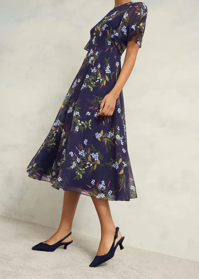 Women HOBBS Dresses and Jumpsuits Callie Midi Dress Navy Multi