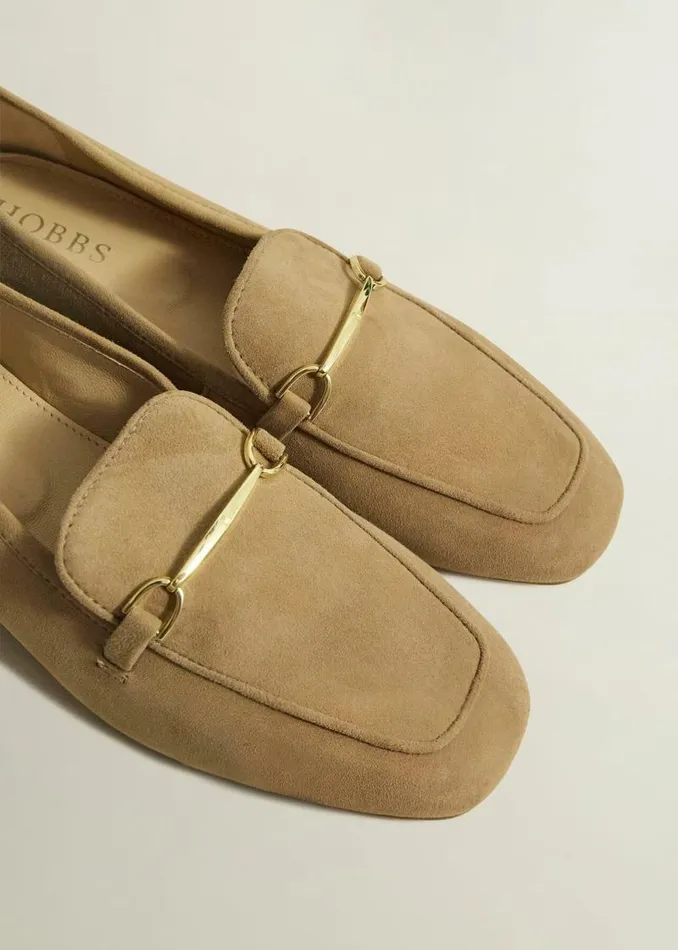 Women HOBBS Flats Raegan Suede Loafers Camel